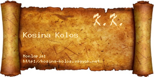 Kosina Kolos névjegykártya